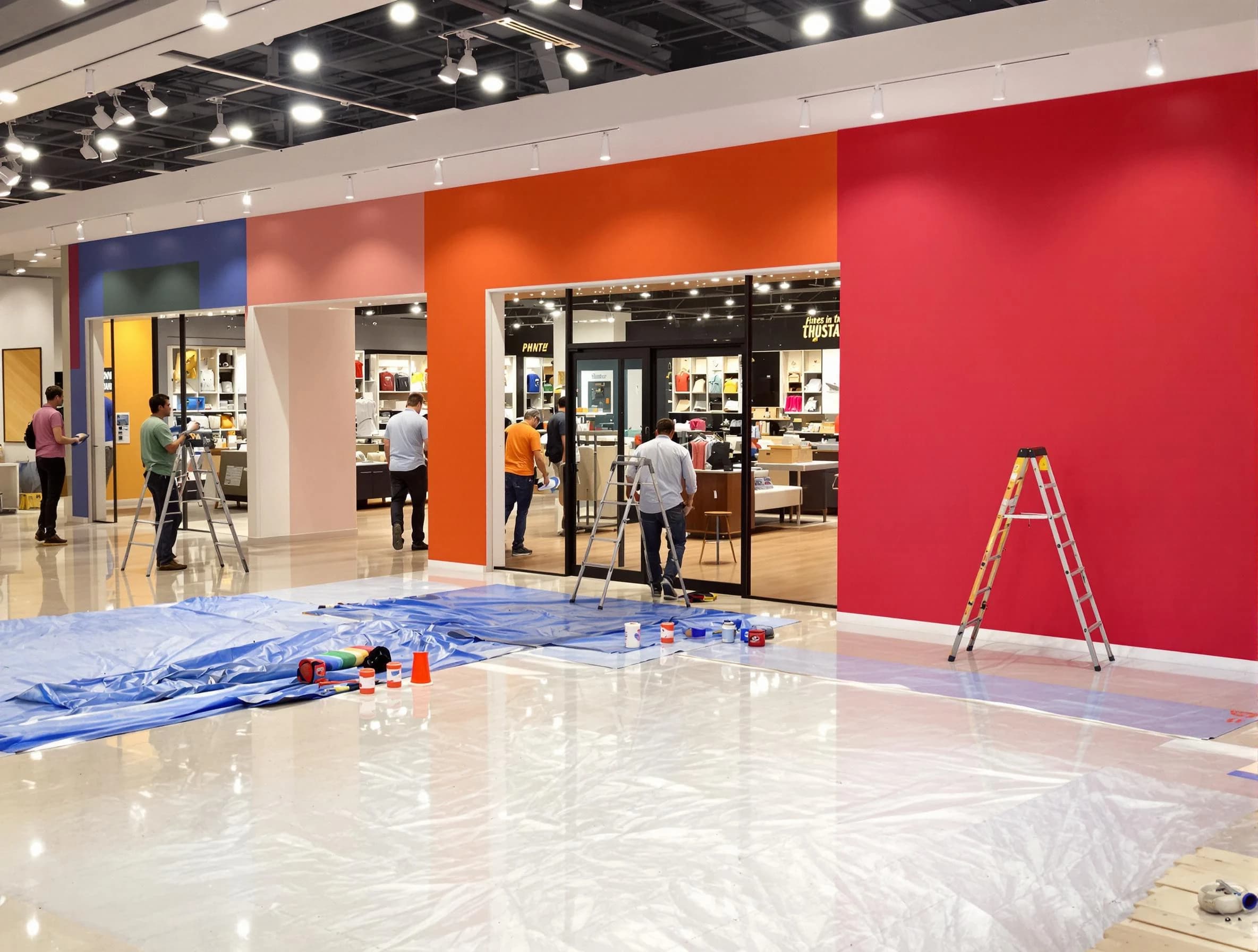 Tempe House Painters painting a commercial interior in Tempe, AZ
