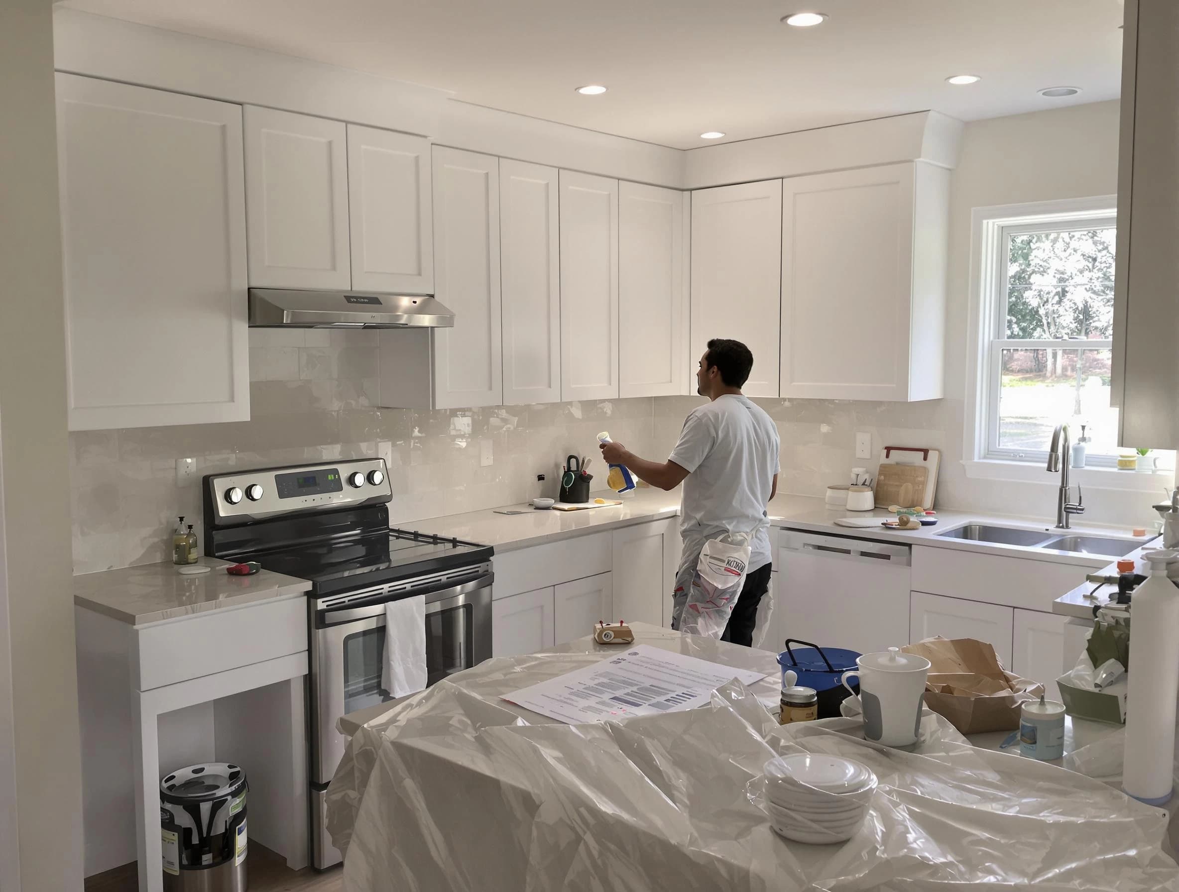 Tempe House Painters performing detailed kitchen painting in Tempe