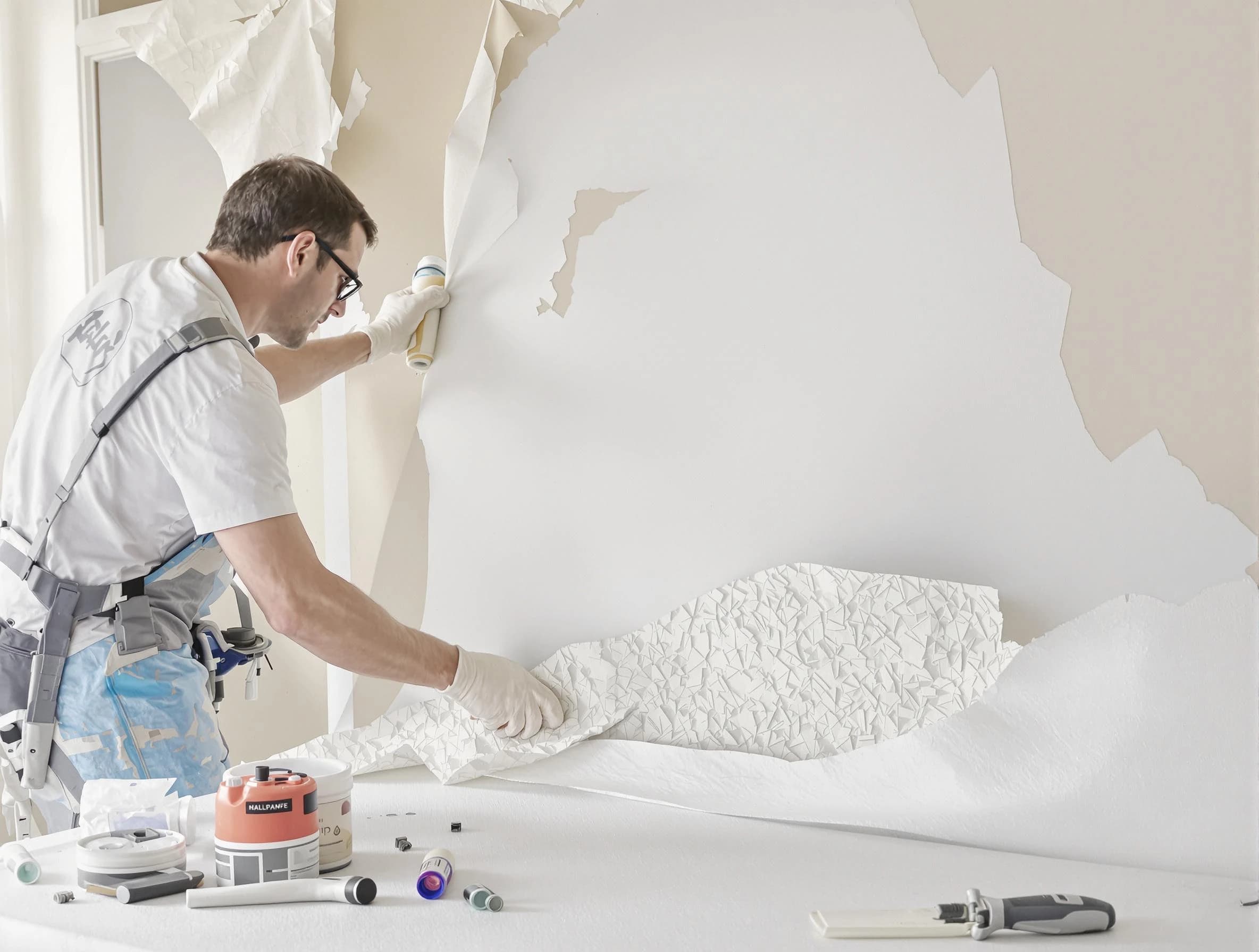 Detailed wallpaper removal and wall prep by Tempe House Painters in Tempe