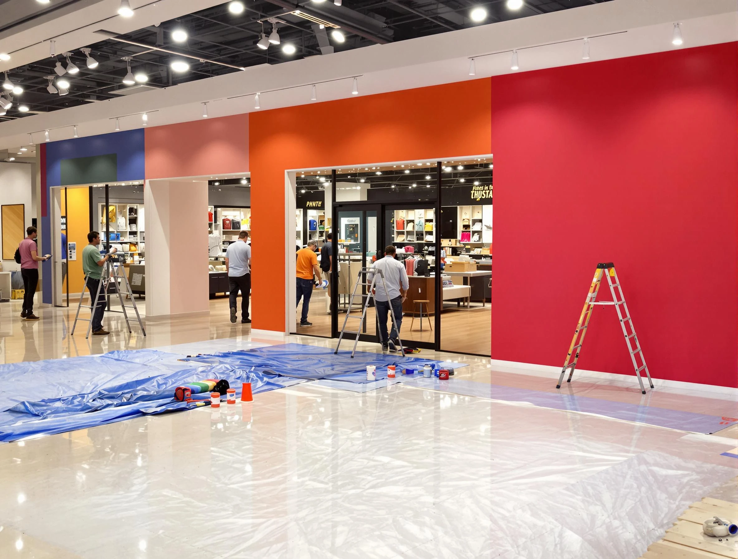 Tempe House Painters painting a commercial interior in Tempe, AZ