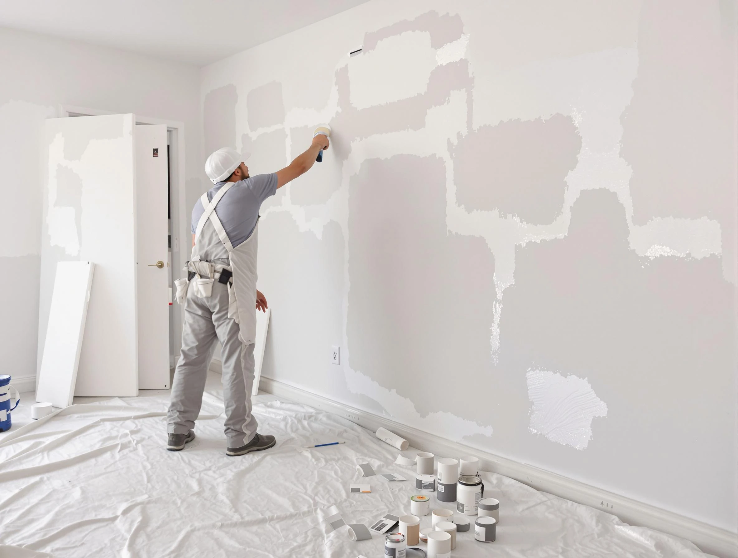 Before and after drywall repair by Tempe House Painters in Tempe